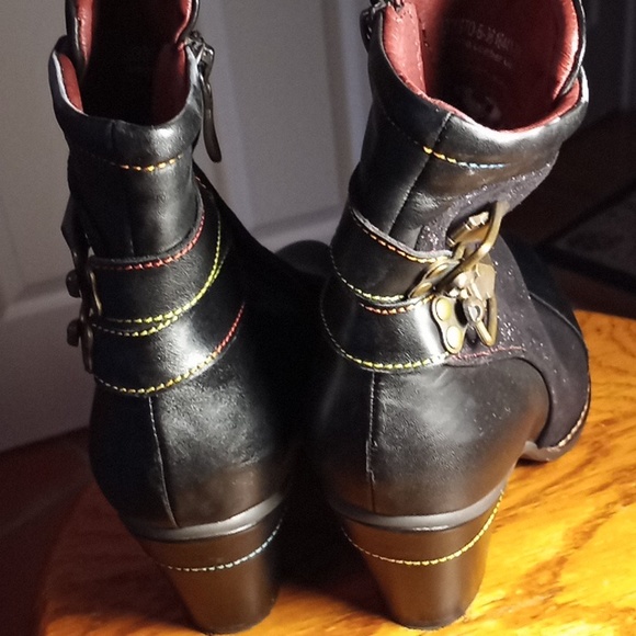 L'Artiste leather and fabric black and metallic ankle boots, 36 B (size 6) - Picture 8 of 8